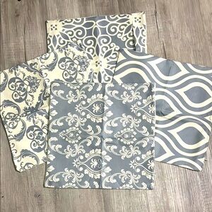 Set of Decorative Gray and Cream Pillow Covers